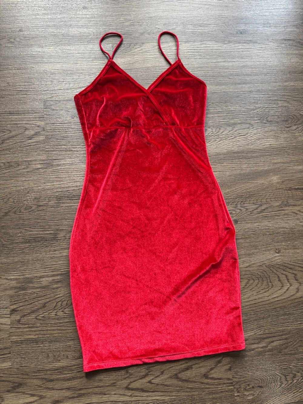 SHEIN Red Velvet Bodycon Mini Dress